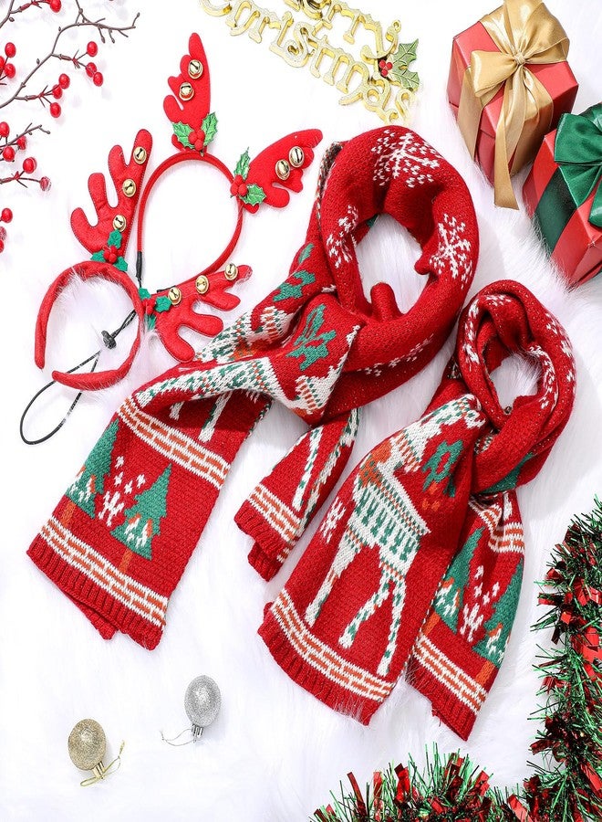 Cozypower 4 Pcs Matching Dog and Owner Christmas Clothes Outfits Dog Reindeer Elk Antlers Headband and Owner Matching Bandanas Scarf Costumes for Small Medium Large - Image 4